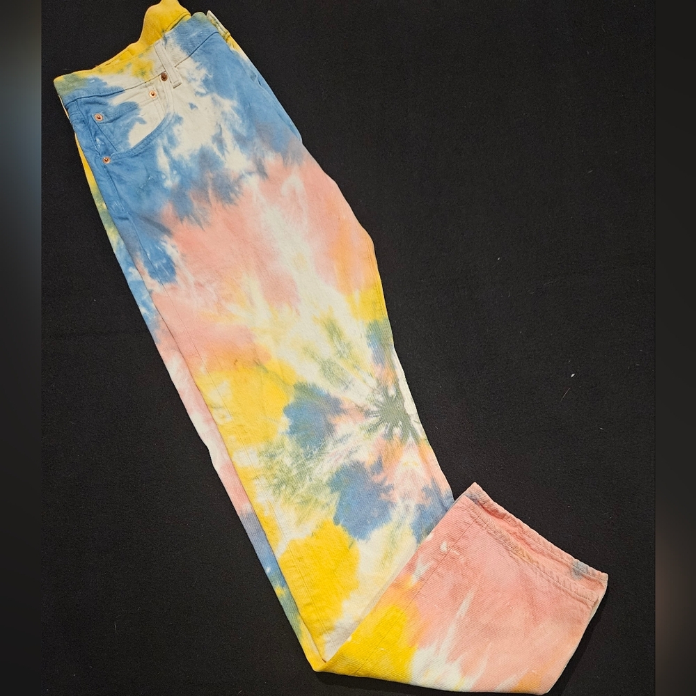 Levi's 501 Premium '93 Straight Tie Dye Watercolors‎ Jeans Mens Size 34X34